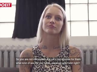 LETSDOEIT - French Tattooed glorious Blondie Drilled Hard on The Casting Couch