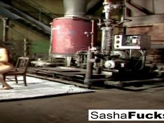 Fascinating sasha lives out her fantasies in the boiler room