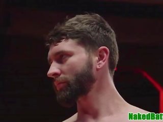 Wrestling hunk facializing stud shortly after anal